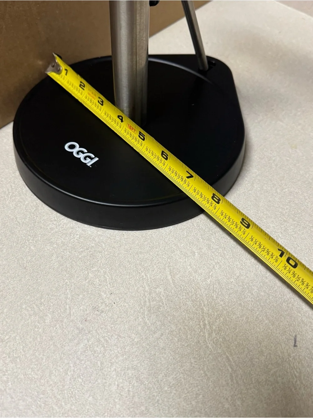 OGGI Black Paper Towel Stand with Stainless Post